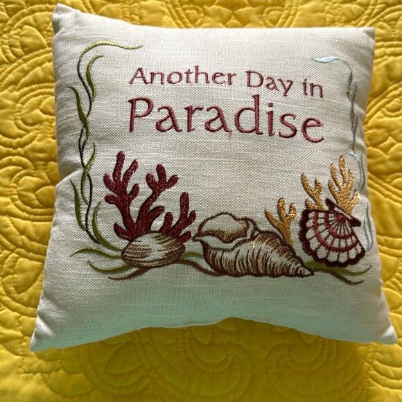 Another Day In Paradise Throw Pillow 10” x 10” - Picture 1 of 2